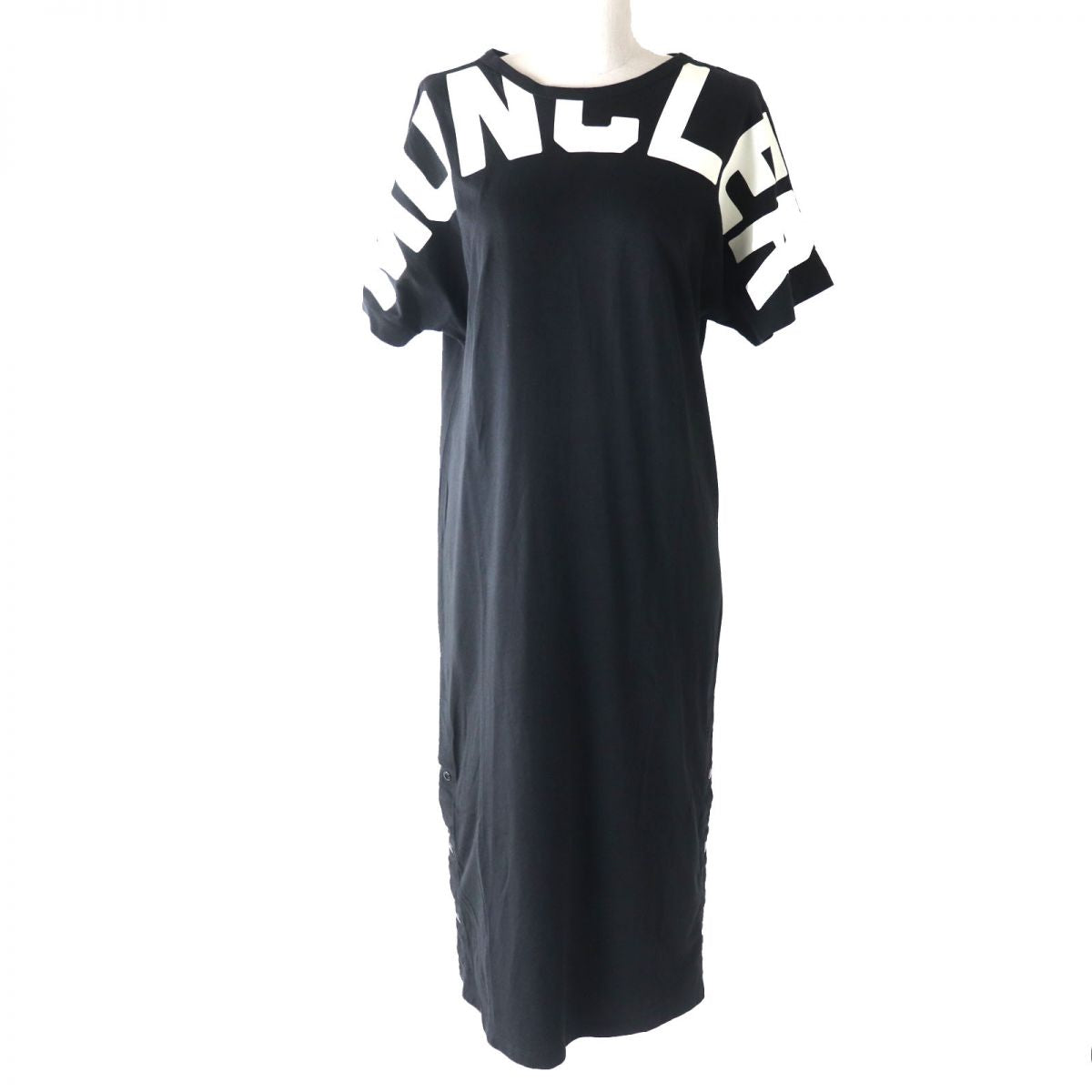 Moncler Cotton XS Logo Print Long Dress