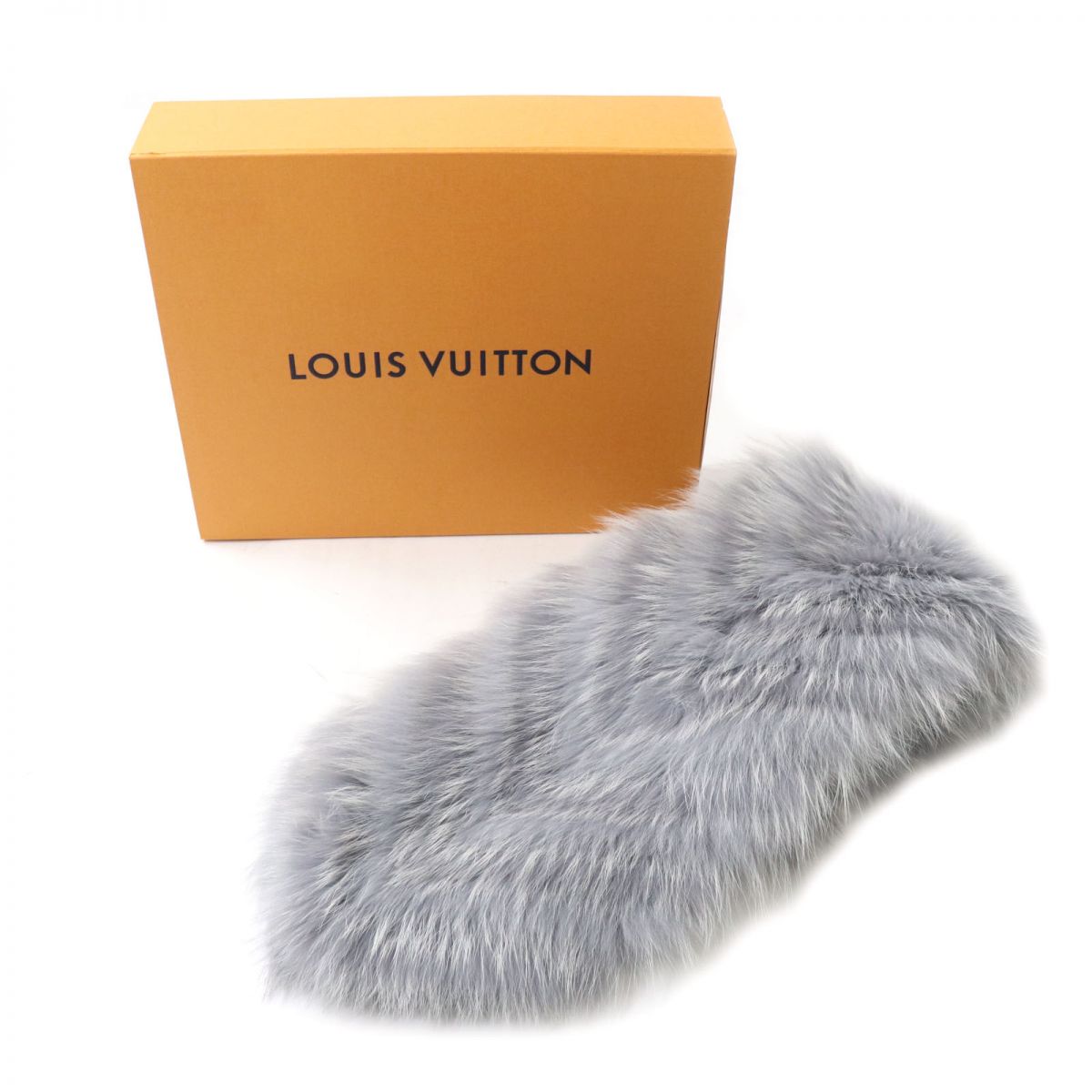 Louis Vuitton Marble Fox Goatskin Silk Stole Shawl