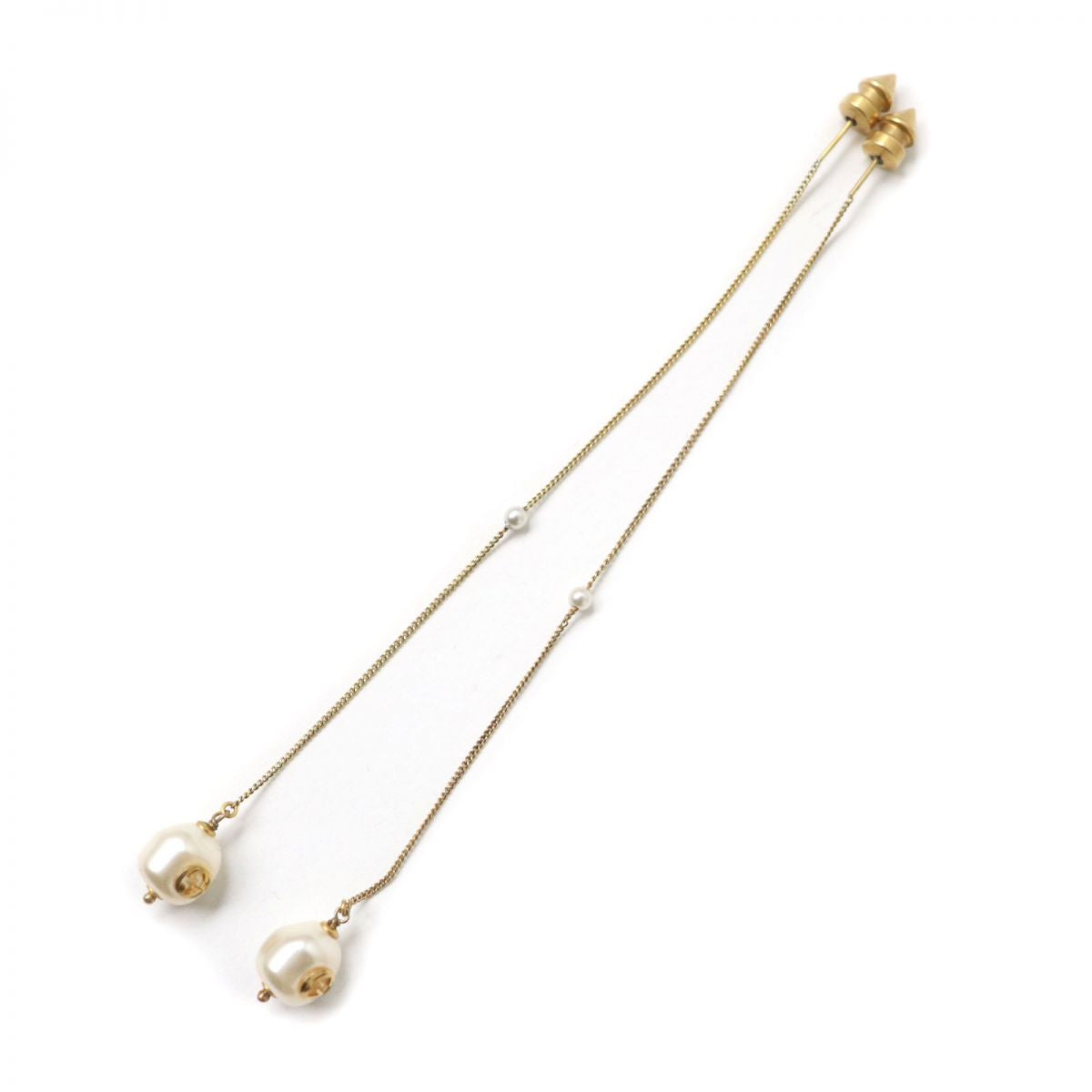 Gucci Interlocking G Pearl Earrings, Gold/White