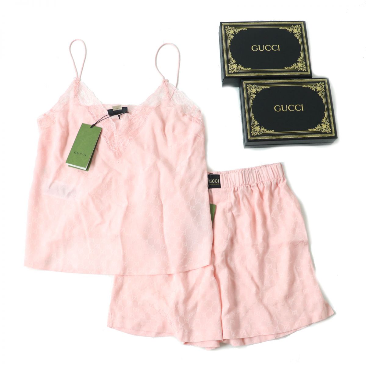 Gucci Silk GGPattern Camisole Shorts Set M