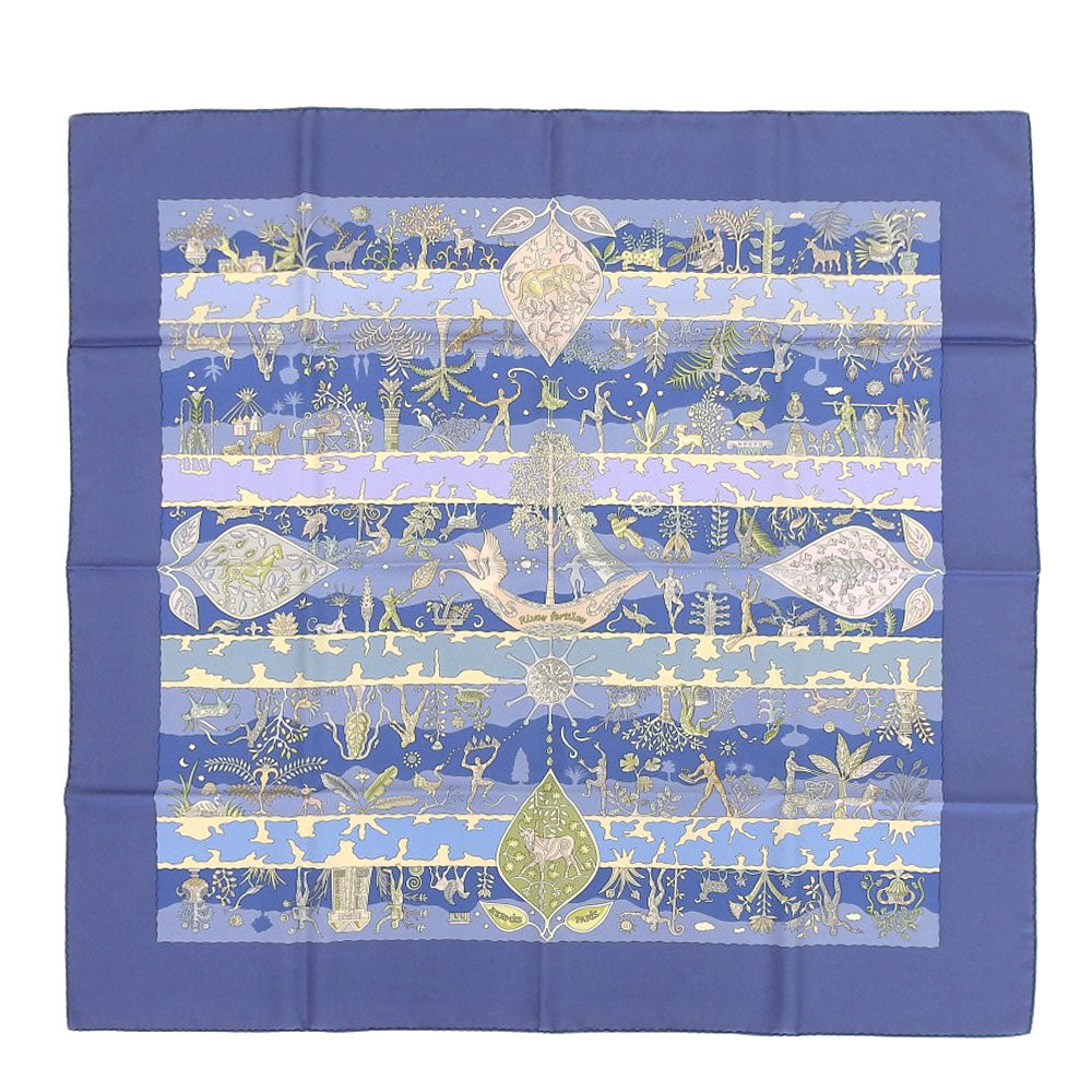 Hermes Silk Scarf Carré 90 Blue