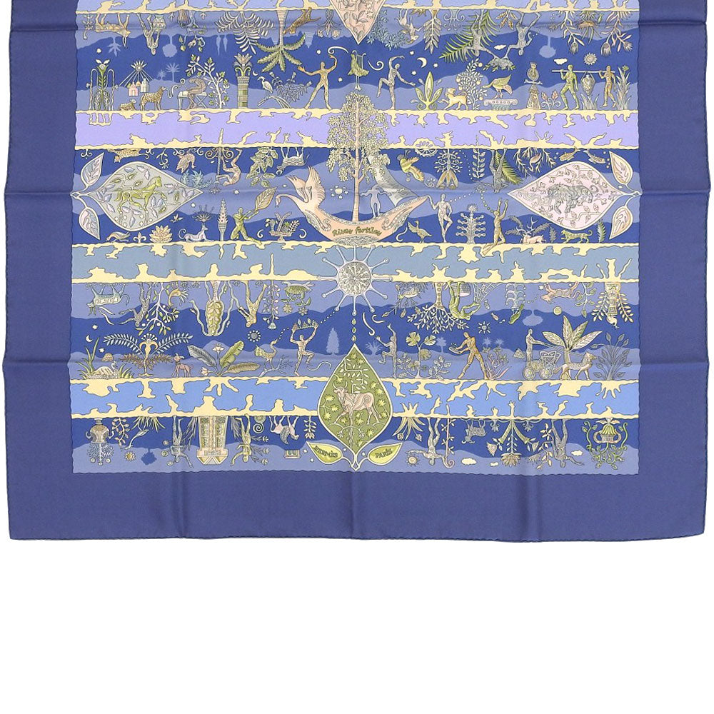 Hermes Silk Scarf Carré 90 Blue