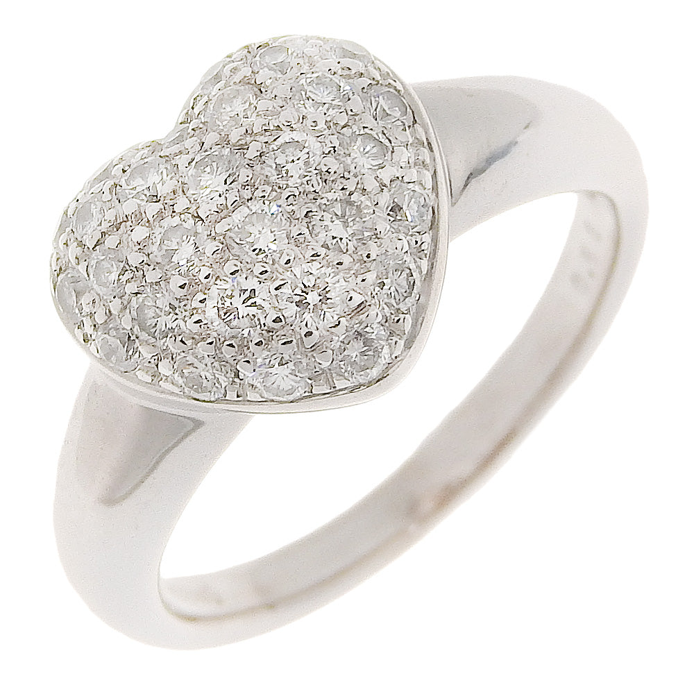 K18 White Gold Diamond Heart Ring