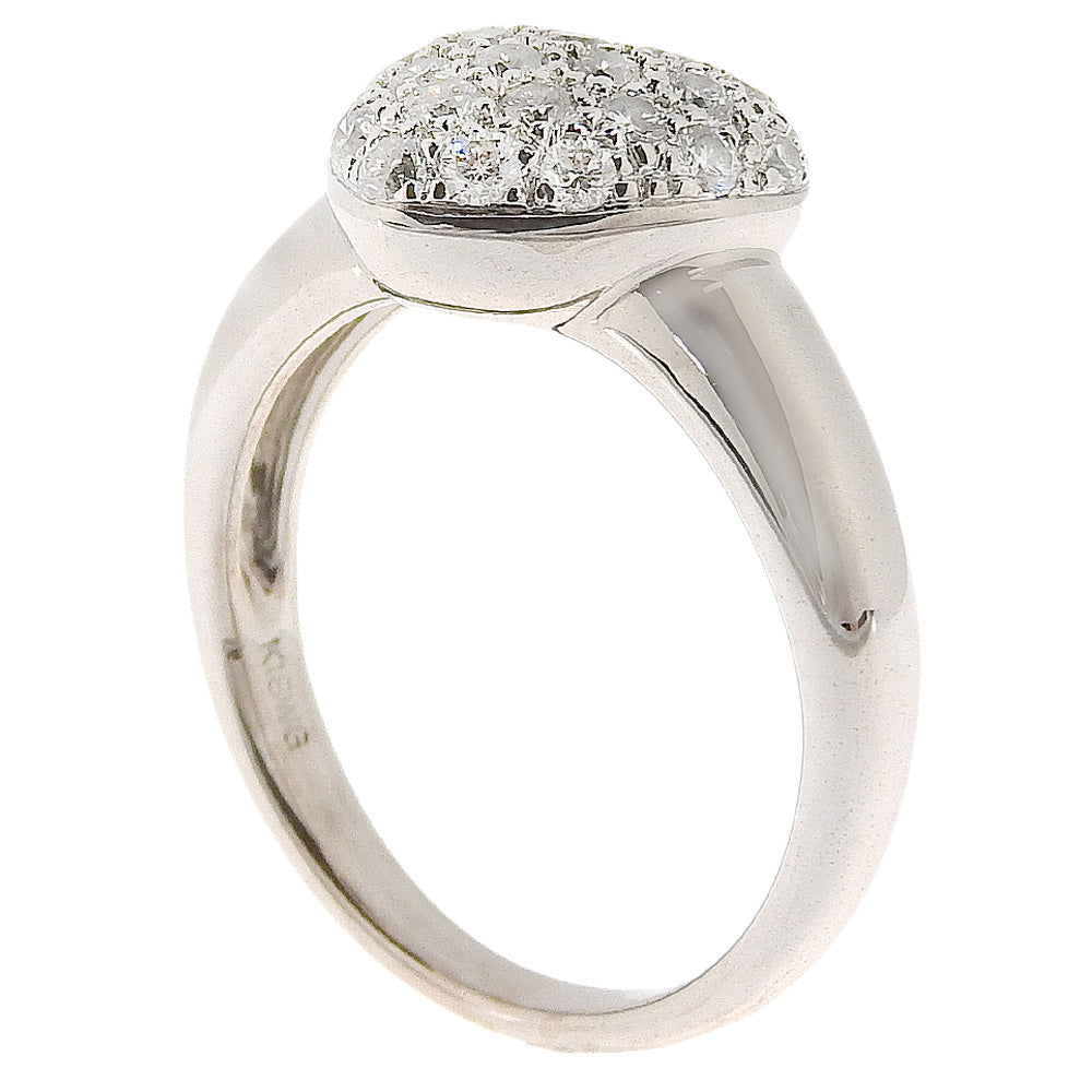 K18 White Gold Diamond Heart Ring