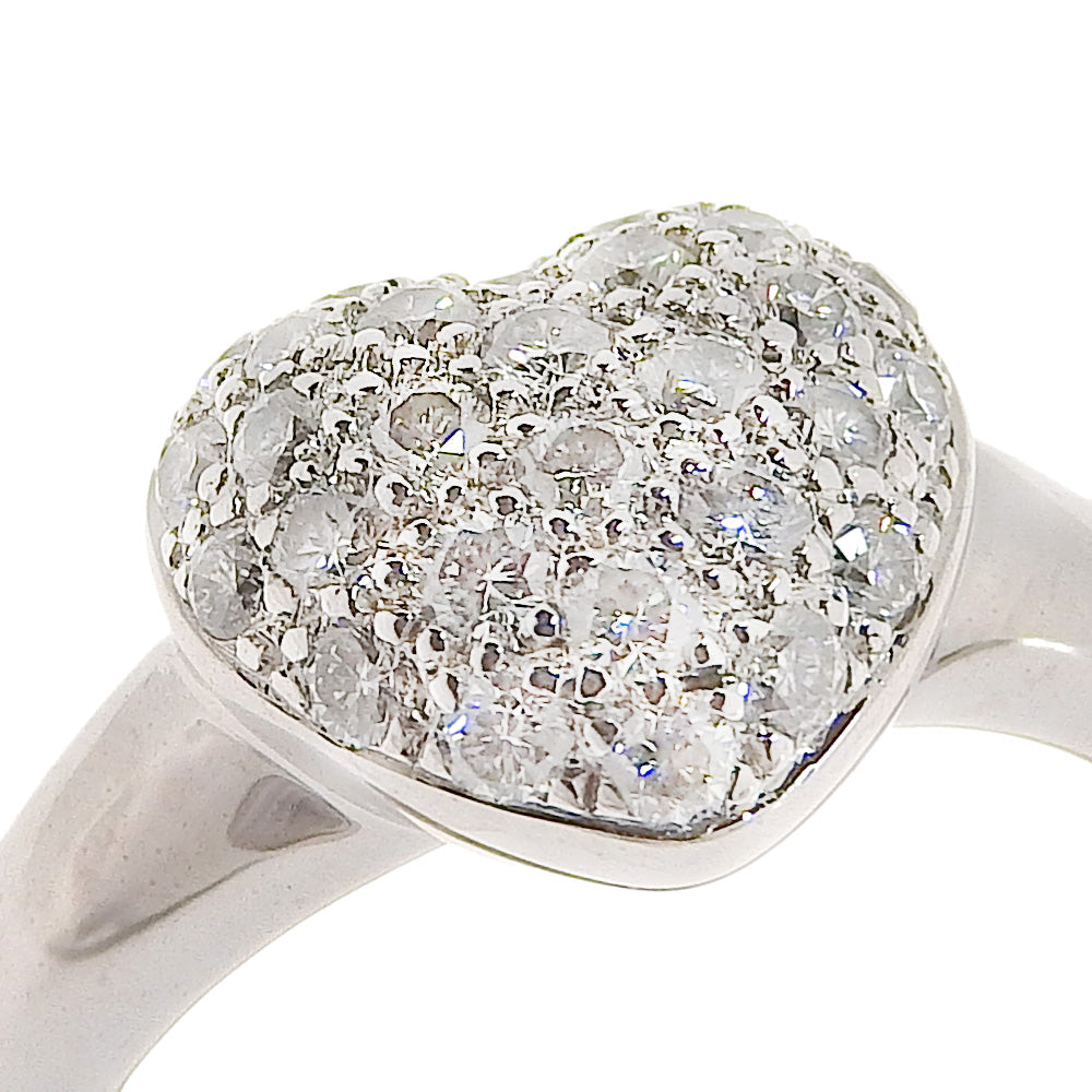 K18 White Gold Diamond Heart Ring