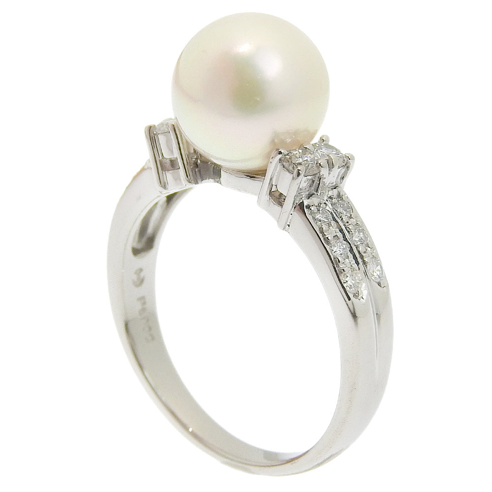 Tasaki Pt900 Platinum Akoya Pearl Diamond Ring