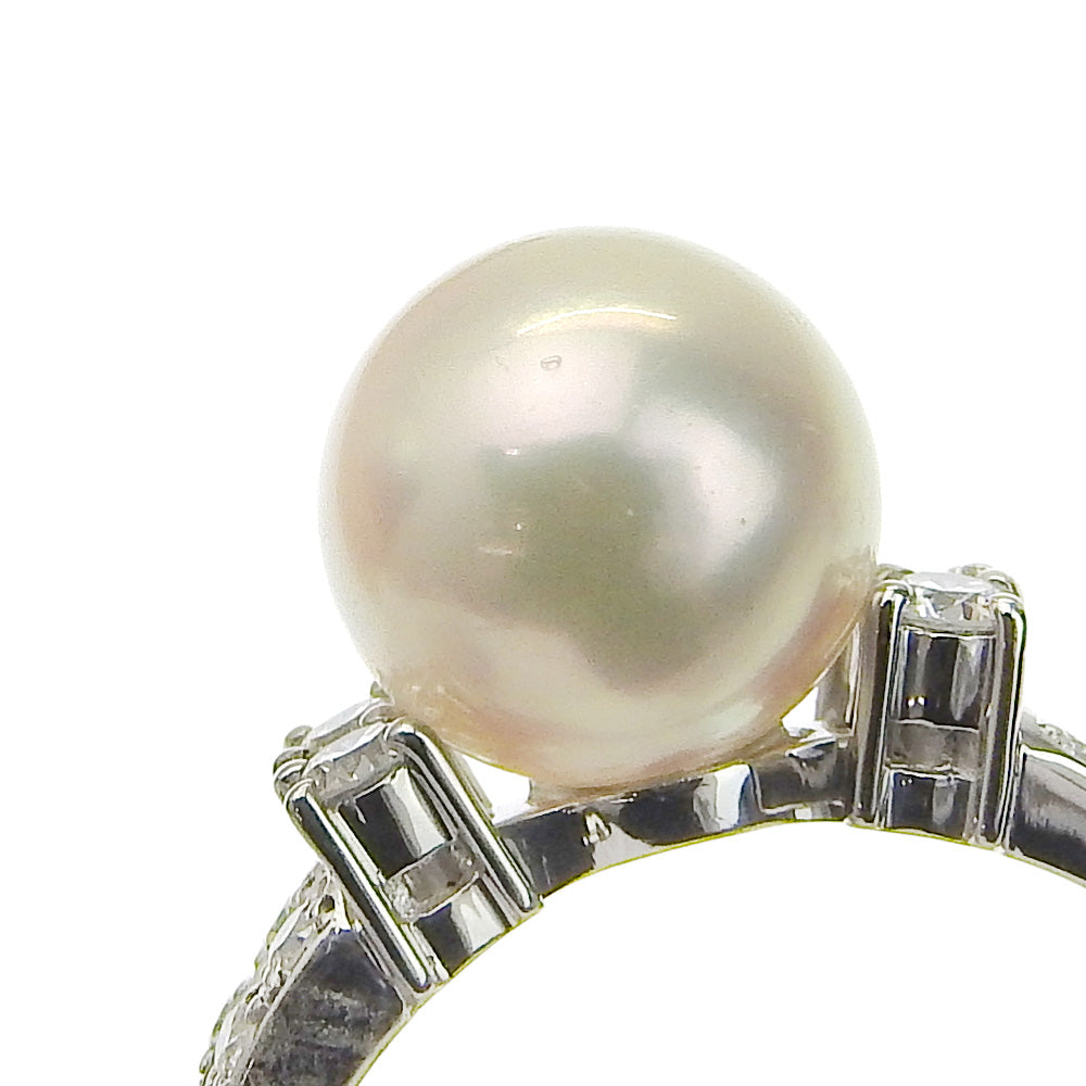 Tasaki Pt900 Platinum Akoya Pearl Diamond Ring