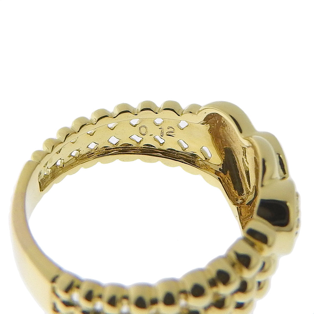 K18 Yellow Gold Diamond Double Heart Ring