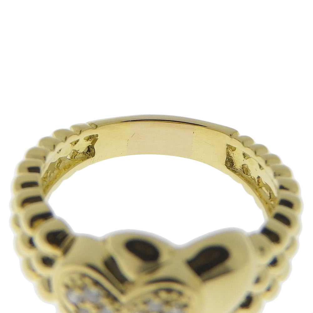 K18 Yellow Gold Diamond Double Heart Ring