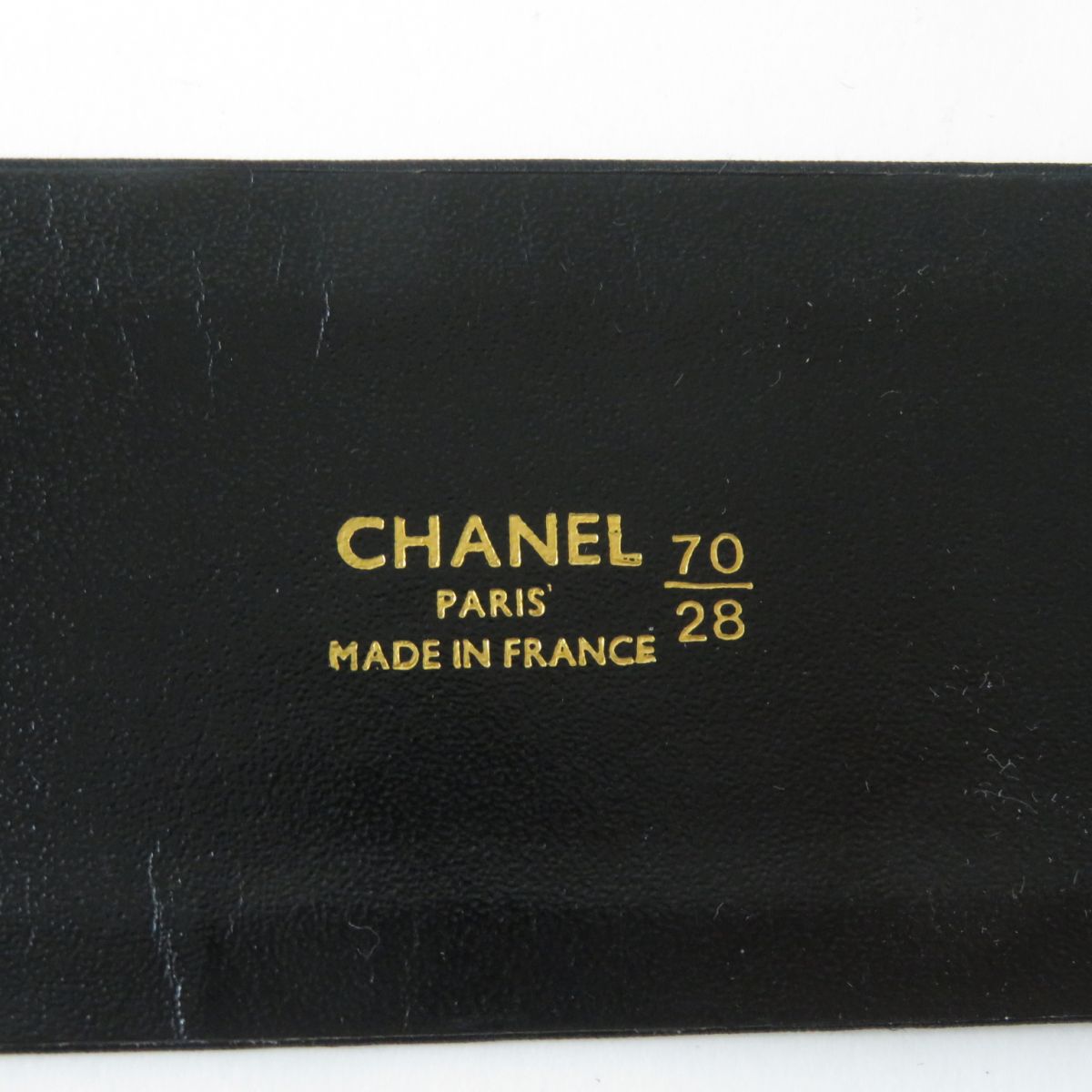 Chanel Vintage COCO Mark Ribbon Belt Black Gold