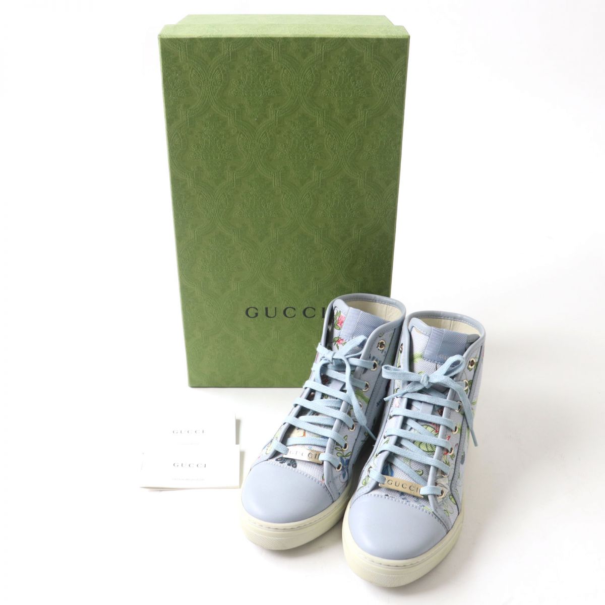 Gucci Floral Logo Canvas High-Top Sneakers 35.5