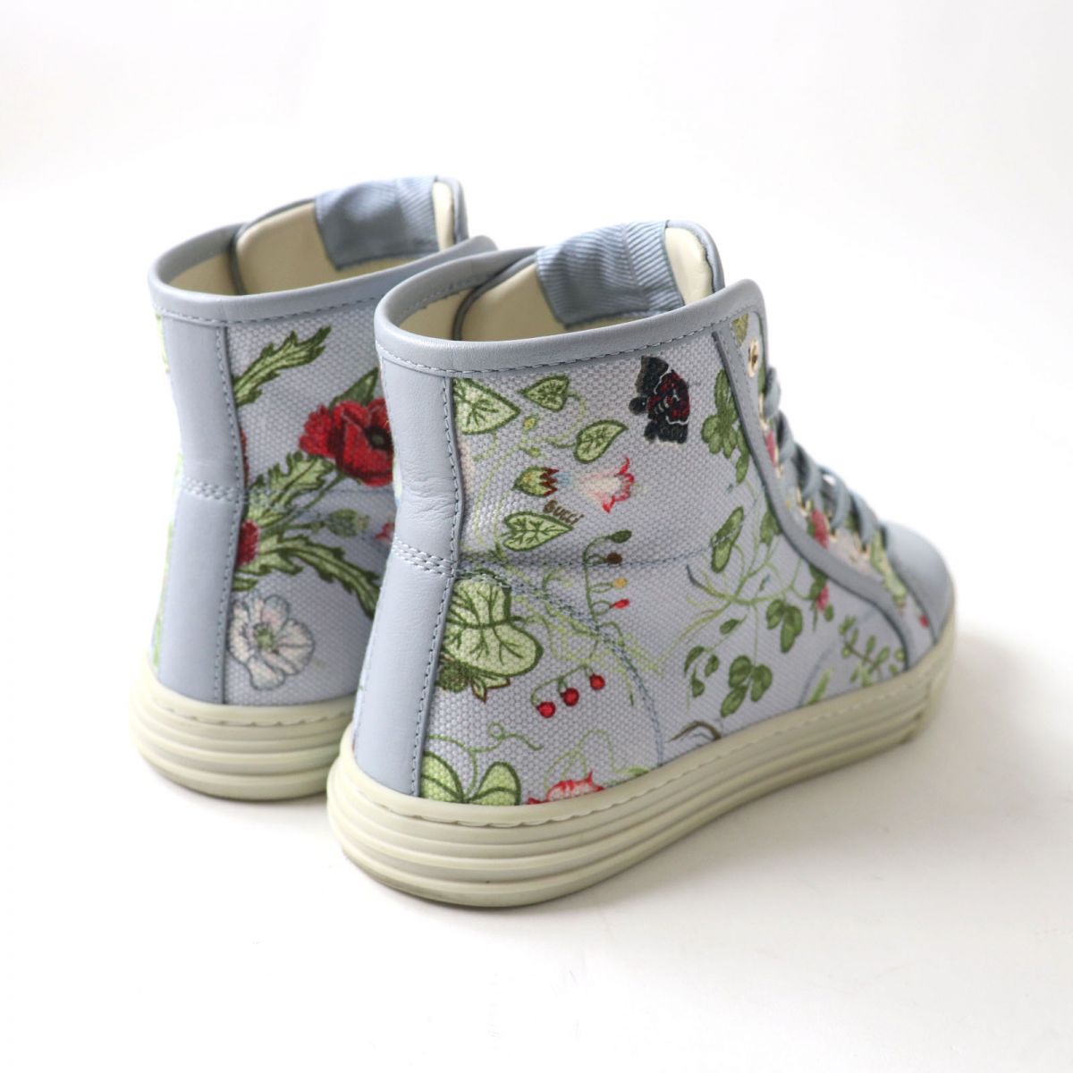 Gucci Floral Logo Canvas High-Top Sneakers 35.5