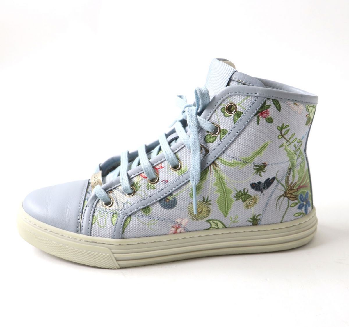 Gucci Floral Logo Canvas High-Top Sneakers 35.5