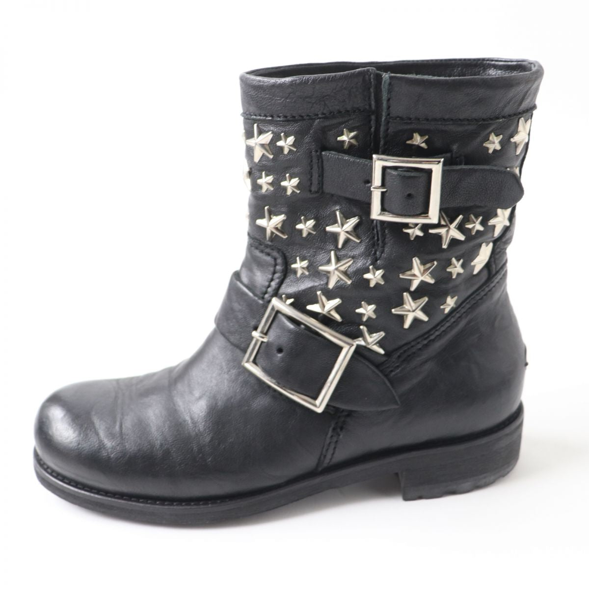 Jimmy Choo Leather Engineer Boots Black