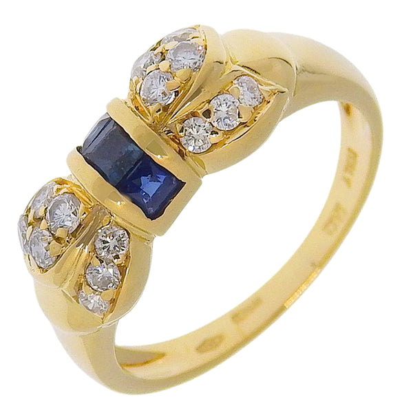 Au750 Sapphire Diamond Ring