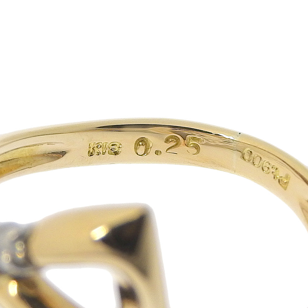 K18 Gold Pt900 Platinum Diamond Ring 9.5