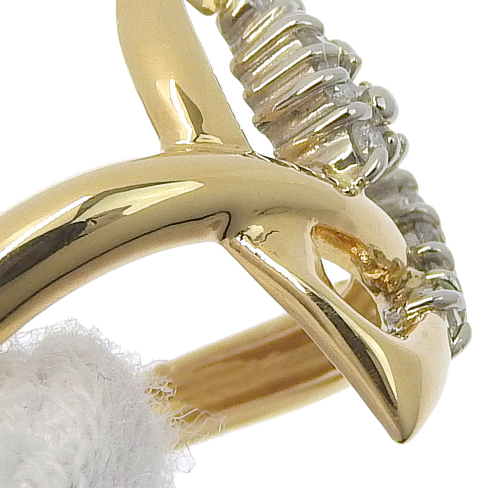 K18 Gold Pt900 Platinum Diamond Ring 9.5