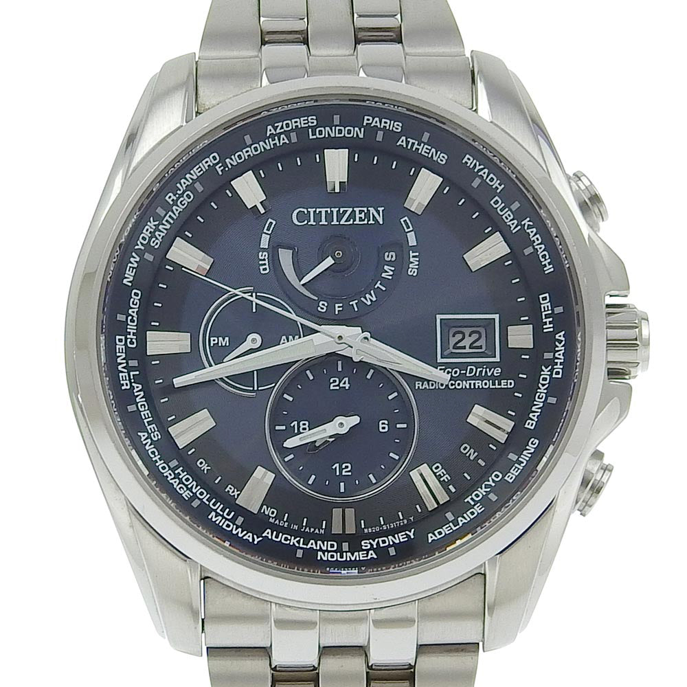 Citizen Eco-Drive Solar Watch H820-T021697 Stainless Steel Navy Dial