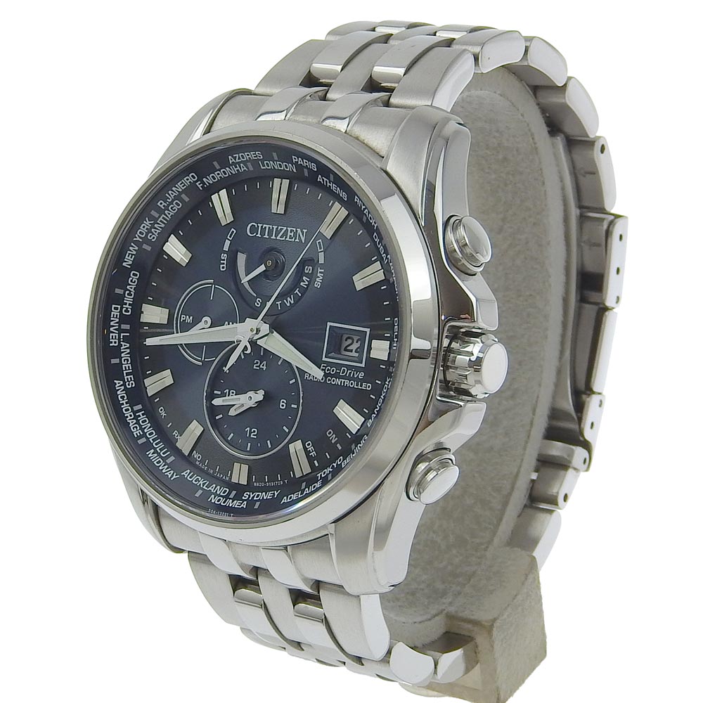 Citizen Eco-Drive Solar Watch H820-T021697 Stainless Steel Navy Dial