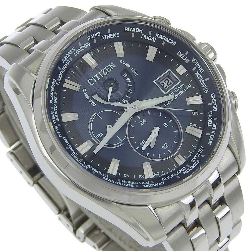 Citizen Eco-Drive Solar Watch H820-T021697 Stainless Steel Navy Dial