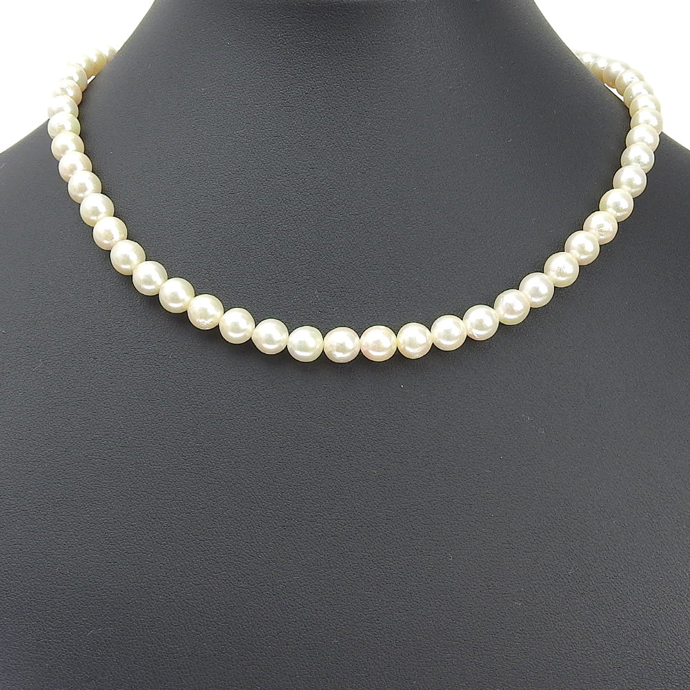 Silver Pearl Necklace 6.5-6.9mm