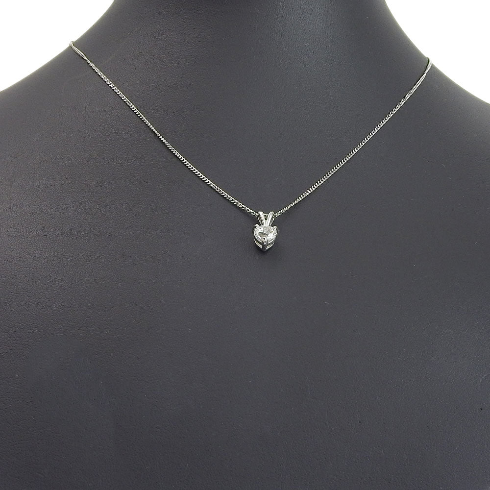 Heart-Shaped Necklace, Pt850 Platinum with Diamond D1.02, Ladies' Preloved, Grade A+