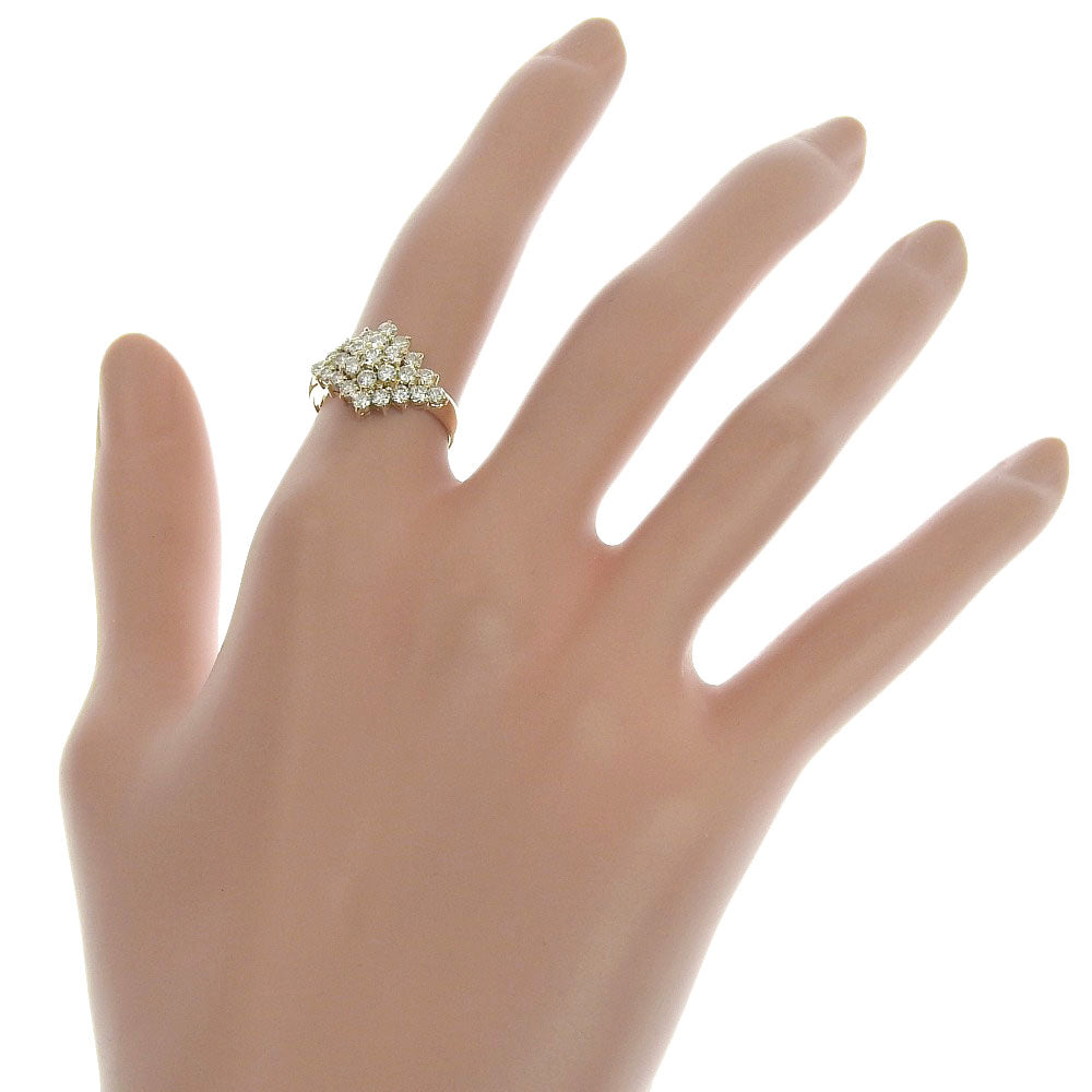 18K Floral Diamond Studded Ring