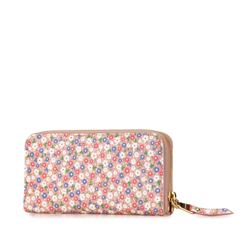 Miu Miu Floral Leather Zip-Around Wallet