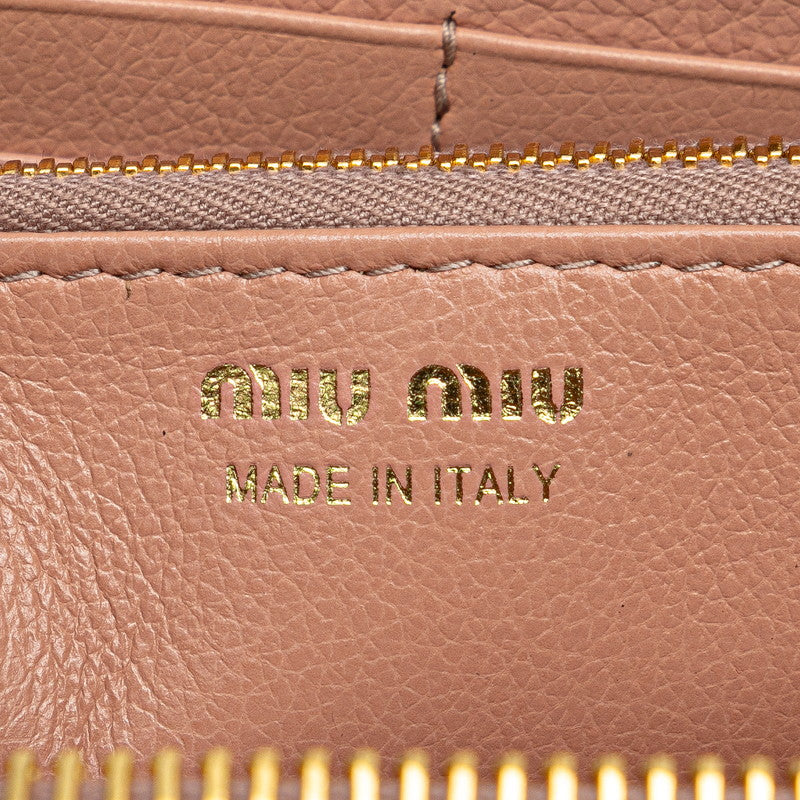 Miu Miu Floral Leather Zip-Around Wallet