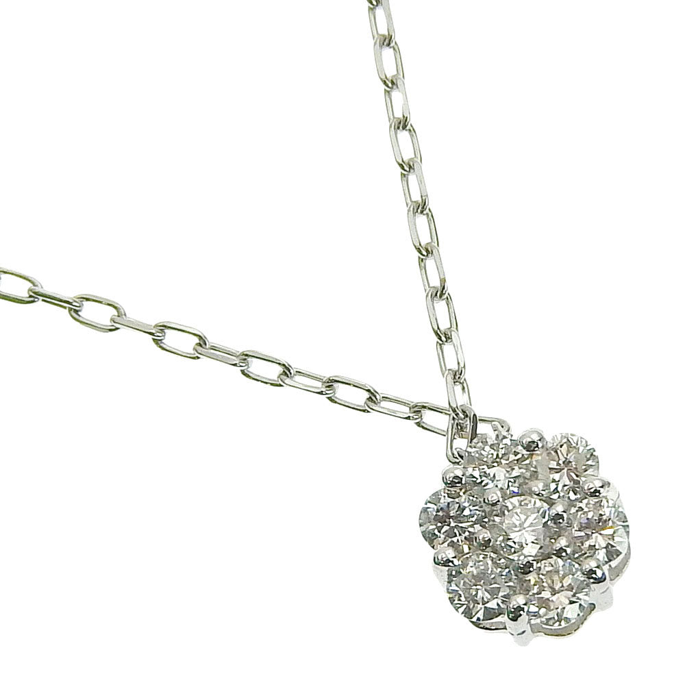 K10 White Gold Diamond Flower Necklace