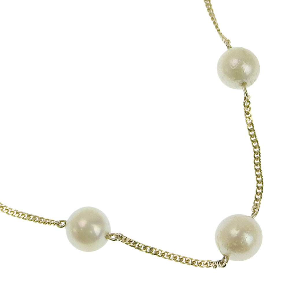 Pearl Necklace Station Long 2-Strand K18 Gold