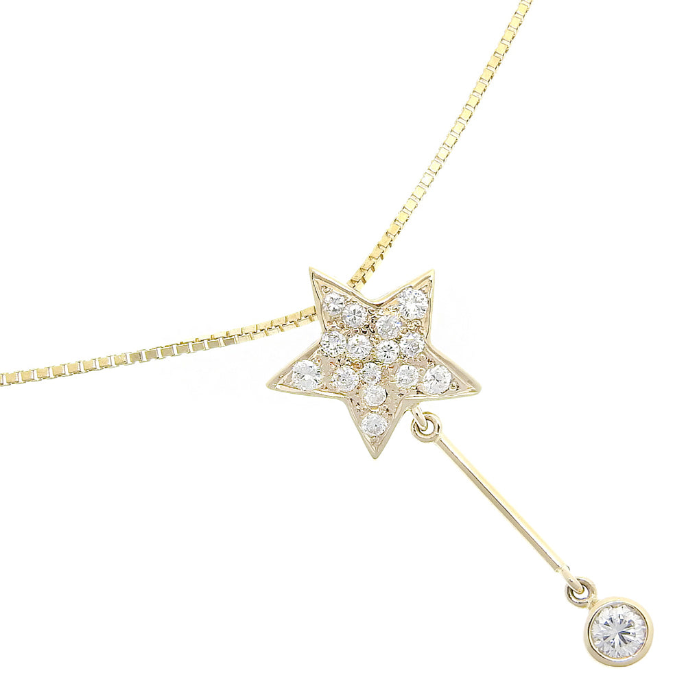 K18 Gold Diamond Star Necklace