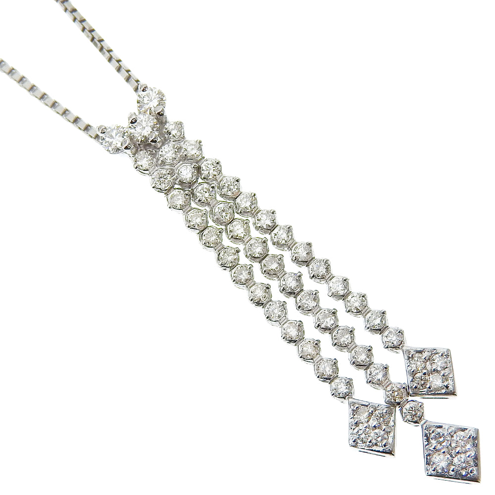 Platinum K18 Gold Diamond Necklace 0.80ct