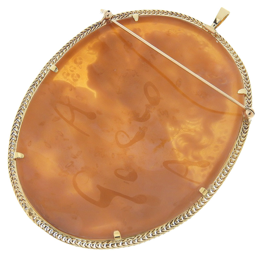 K18 Yellow Gold Cameo Brooch