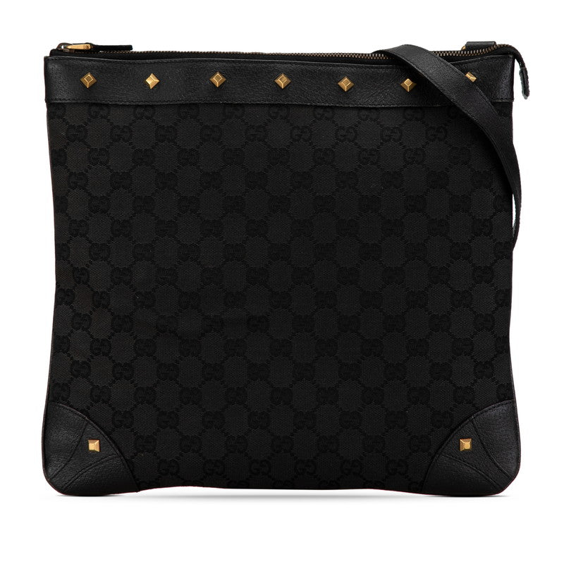 Gucci GG Canvas Studded Shoulder Bag Black