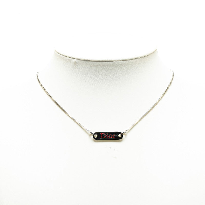 Dior Metal Logo Plate Necklace in Great Condition