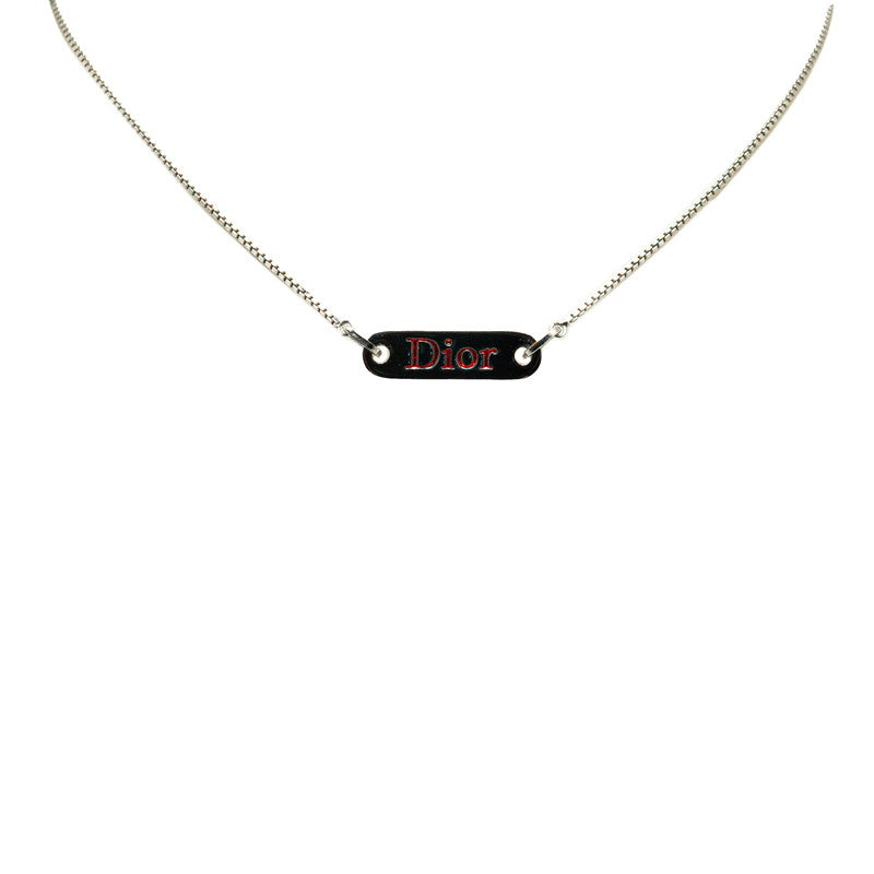 Dior Metal Logo Plate Necklace in Great Condition