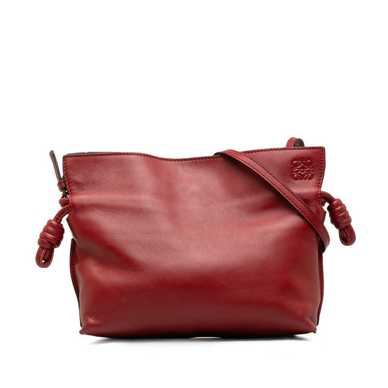 Loewe Leather Flamenco Clutch Bag 2WAY 062024 Red in Very Good Condition