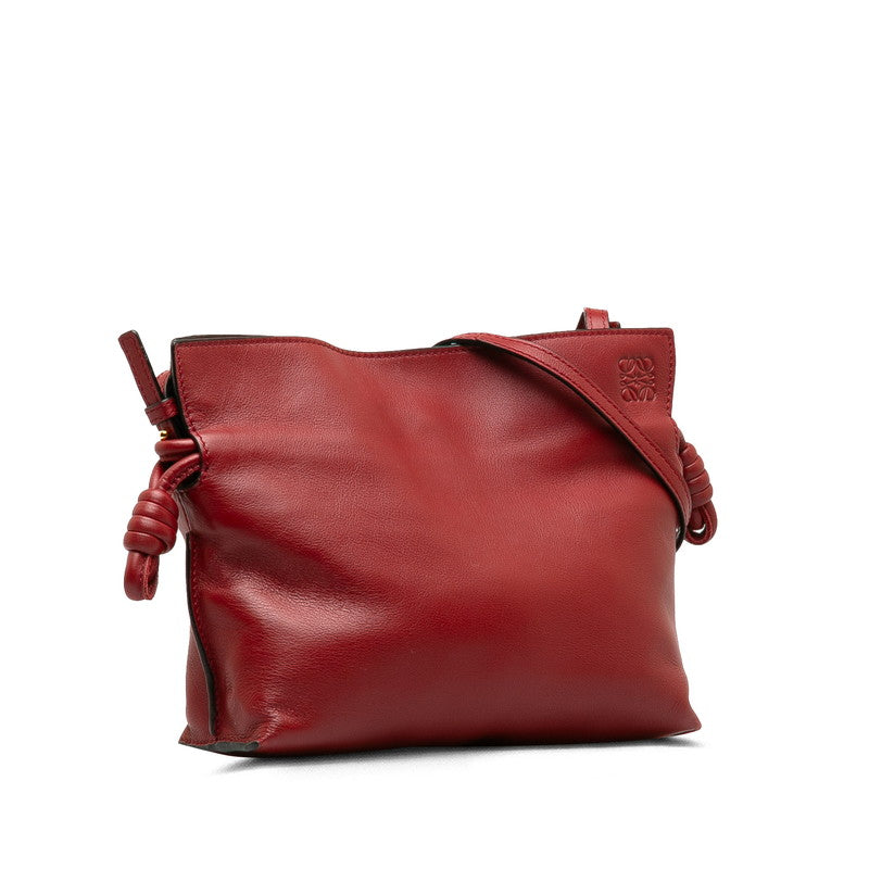 Loewe Leather Flamenco Clutch Bag 2WAY 062024 Red in Very Good Condition