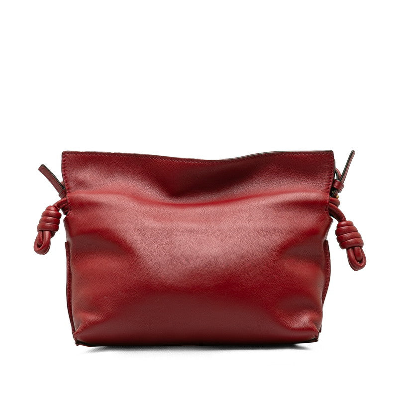 Loewe Leather Flamenco Clutch Bag 2WAY 062024 Red in Very Good Condition