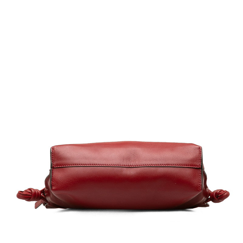 Loewe Leather Flamenco Clutch Bag 2WAY 062024 Red in Very Good Condition