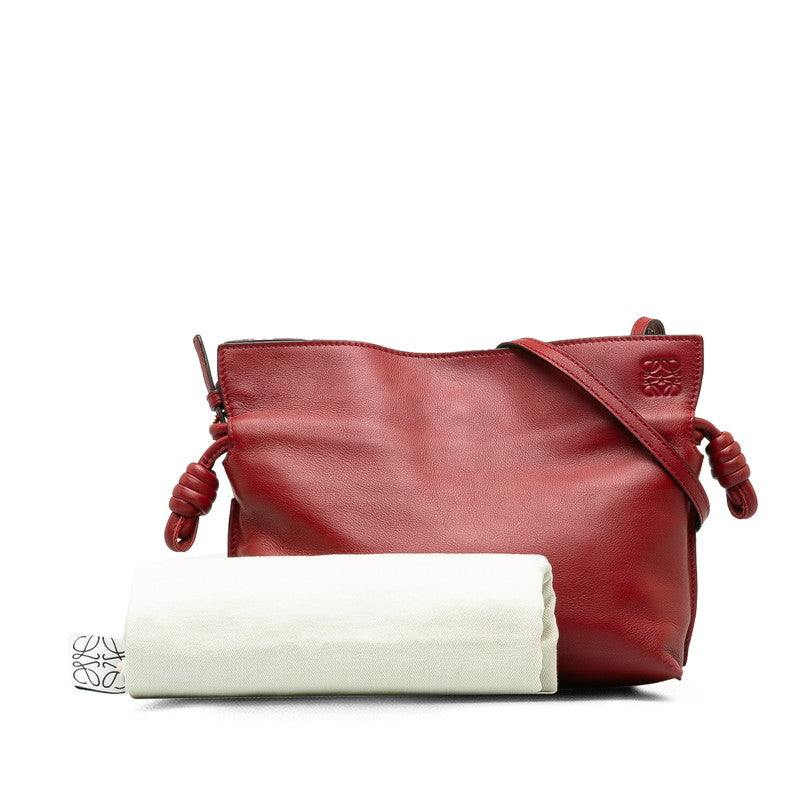 Loewe Leather Flamenco Clutch Bag 2WAY 062024 Red