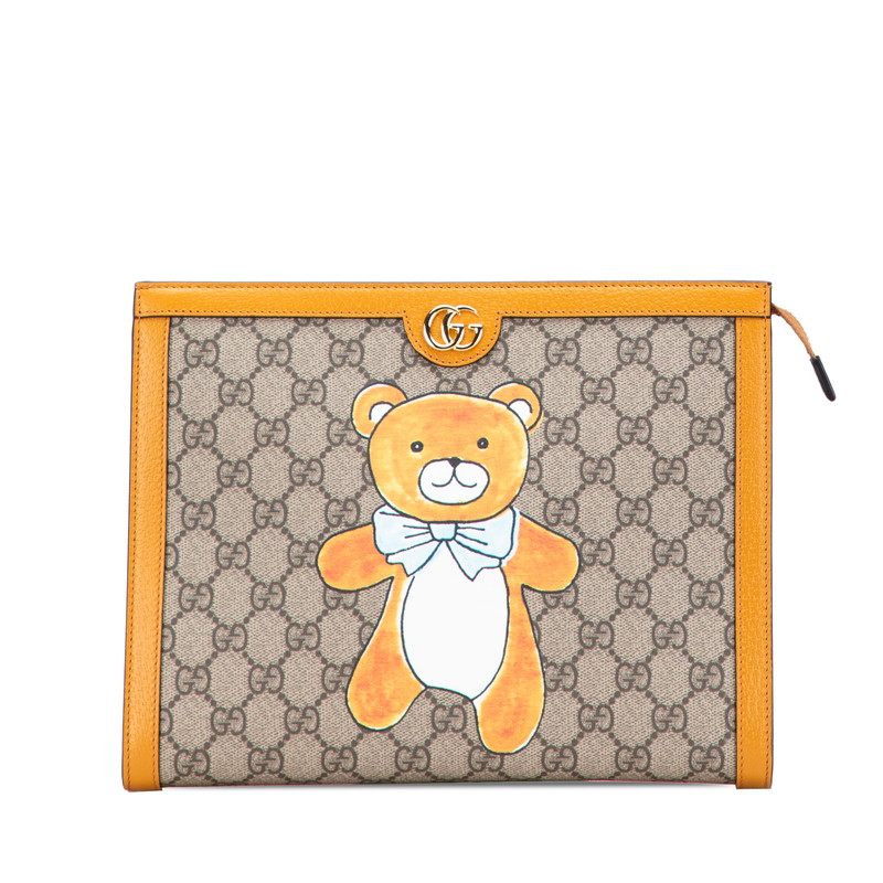Gucci GG Supreme Teddy Bear Clutch Limited