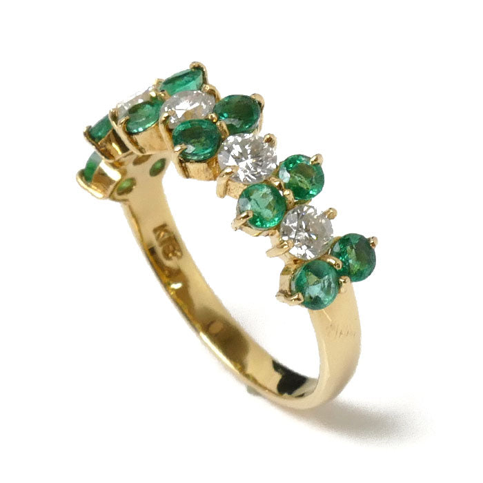 K18YG Diamond Emerald Ring 0.97ct