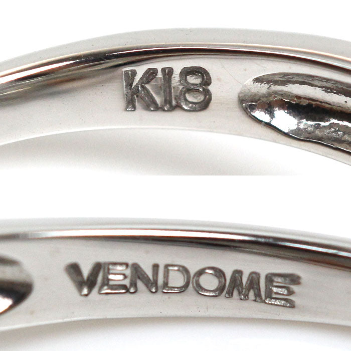 Vendome Aoyama K18WG White Gold Topaz Ribbon Ring