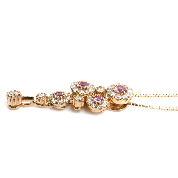 K18PG Pink Gold Pink Sapphire Necklace