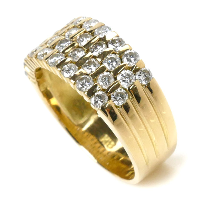 K18YG Yellow Gold Diamond Ring 1.12ct