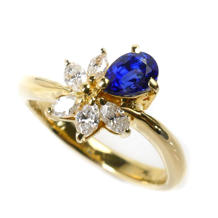 K18YG Yellow Gold Sapphire Ring 0.70ct