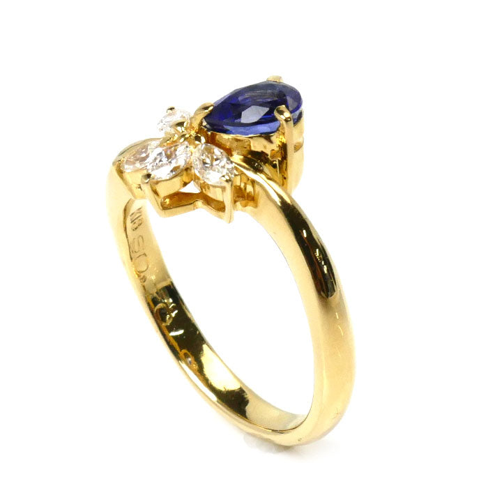 K18YG Yellow Gold Sapphire Ring 0.70ct