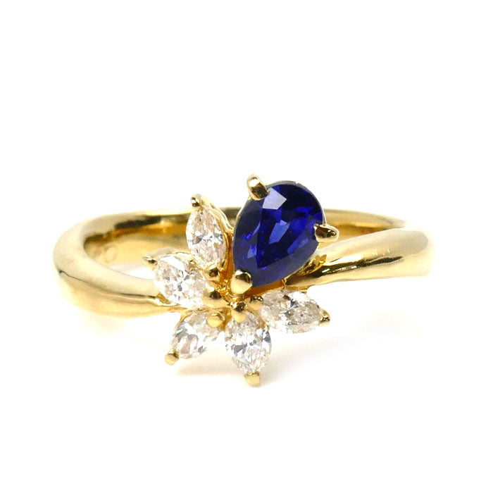 K18YG Yellow Gold Sapphire Ring 0.70ct